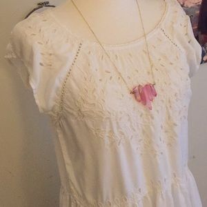 American Eagle Cutwork White Dress Boho